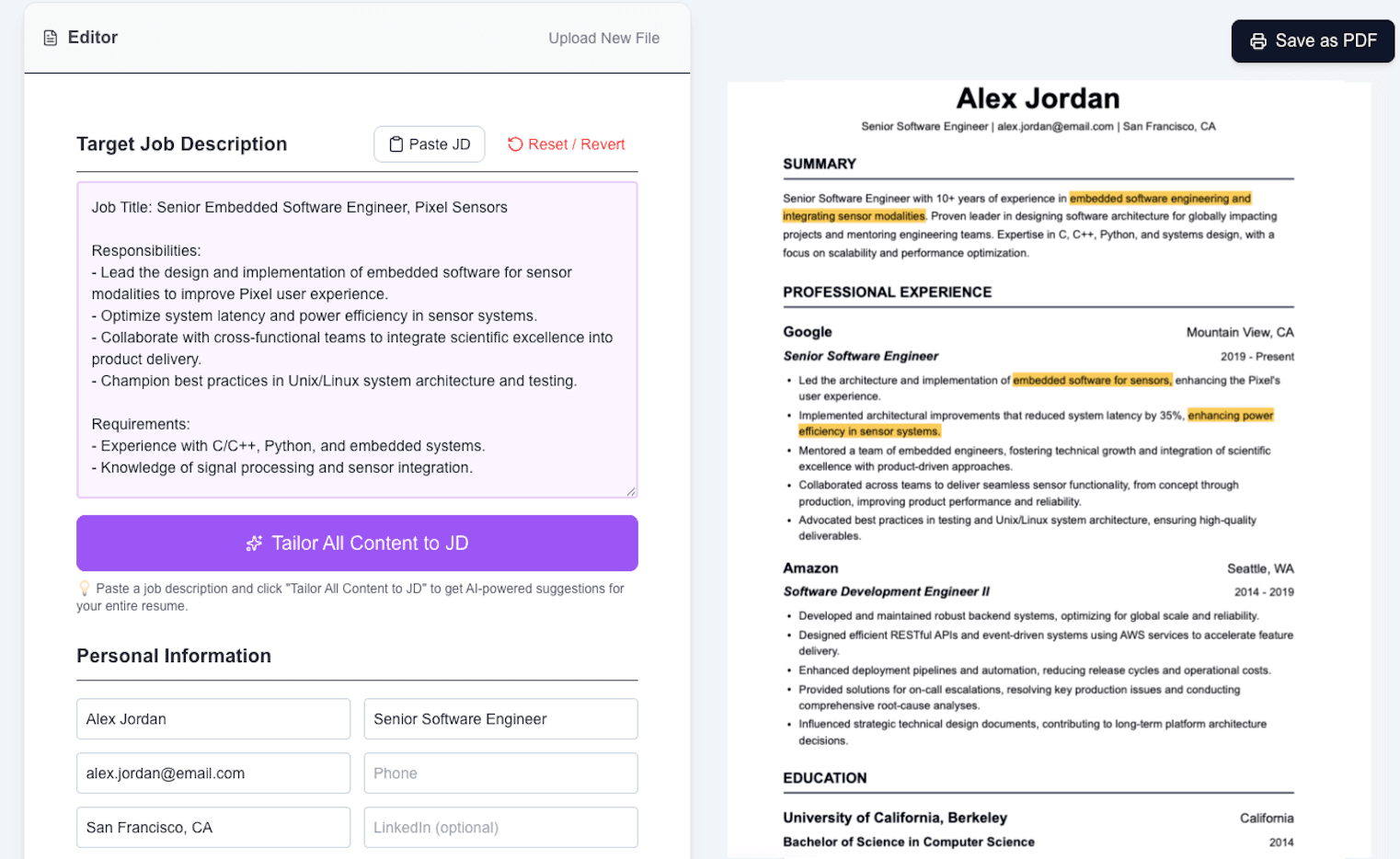 Cand2Hire - Matching Keywords